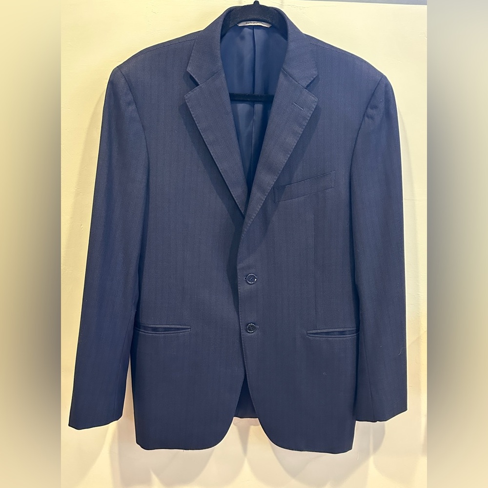 Canali Wool Suit Jacket Blazer EU Size 50R US 40R Navy
